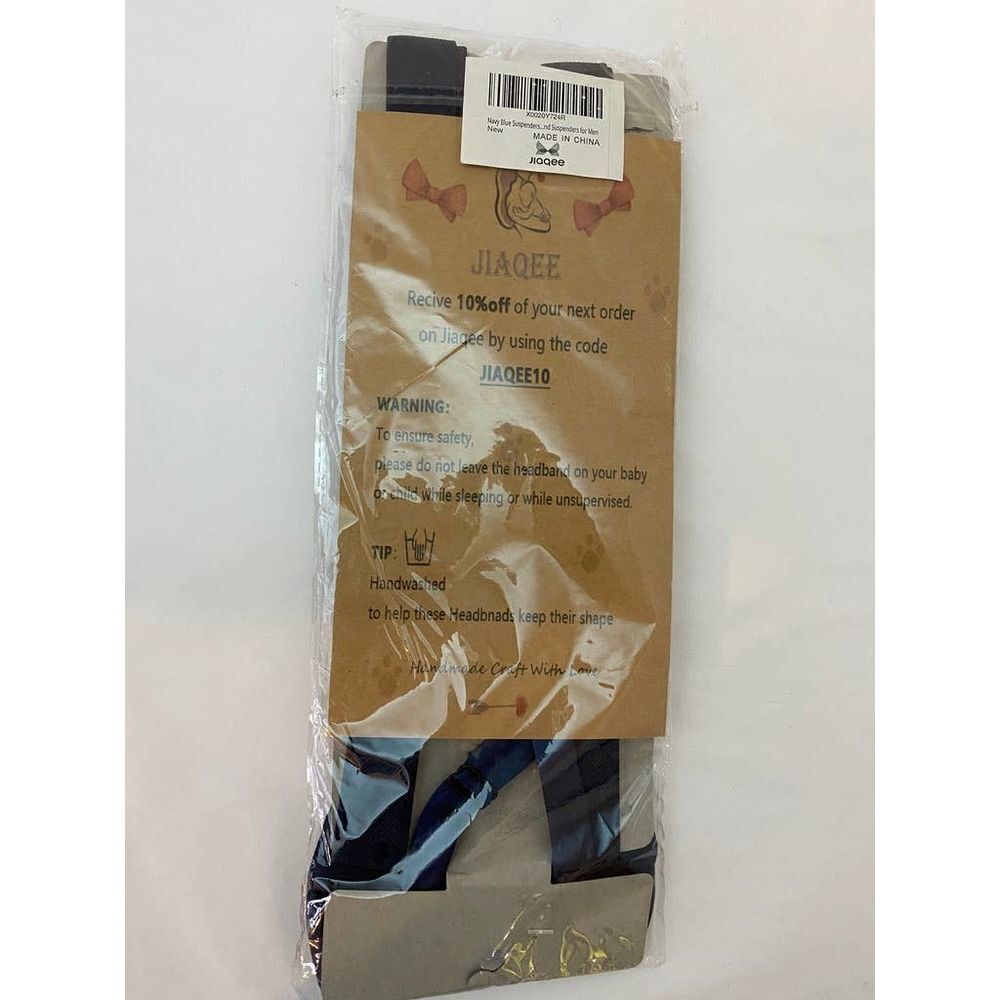 Suspenders and Bow Tie (Clip) Navy Blue NWT - Jiaqee